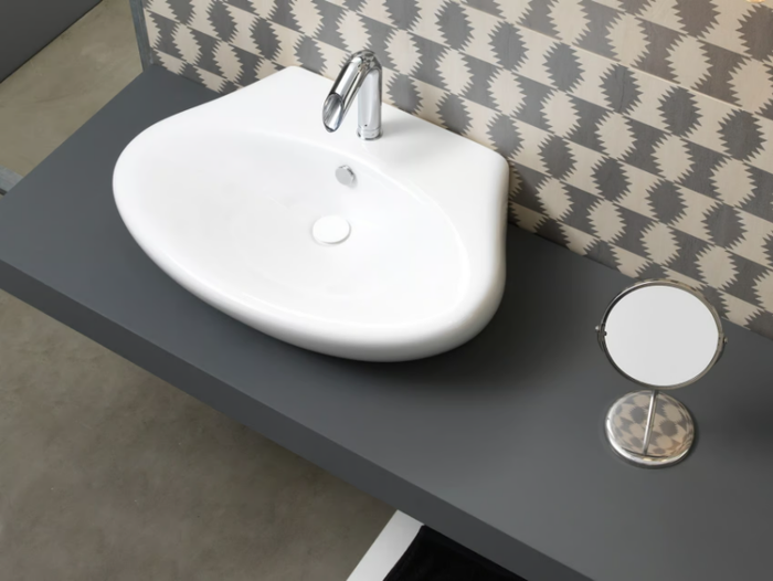 TOUCH - Countertop ceramic washbasin with overflow _ GSG Ceramic Design